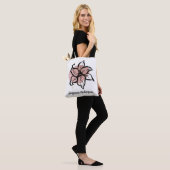 Bloem lijnkunst (PERSONALISEER) Tote Bag (Op model)