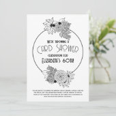Bloem Lijst Kaart Shower 60th Birthday Invitation (Staand voorkant)