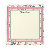 Bloem Lijst met lichtgele achtergrond Notitieblok (Voorkant)