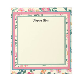 Bloem Lijst met lichtgele achtergrond Notitieblok