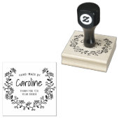 Bloem lijst script handgemaakt rubberstempel (Gestempeld)