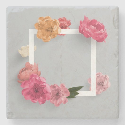 Bloem Lijst Stenen Onderzetter (Voorkant)