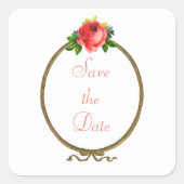 Bloem Lijst Vierkante Stickers (Voorkant)