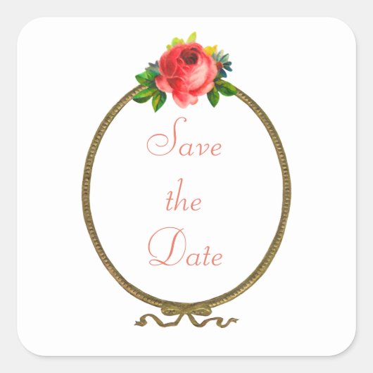 Bloem Lijst Vierkante Stickers (Voorkant)