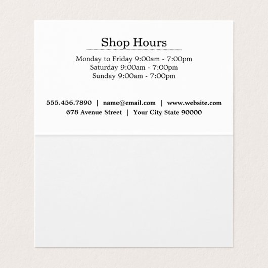 Bloem Lijst Visitekaartje (Binnenkant ongevouwen)