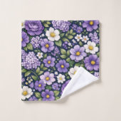 bloem lila bad handdoek (Wasdoekje)