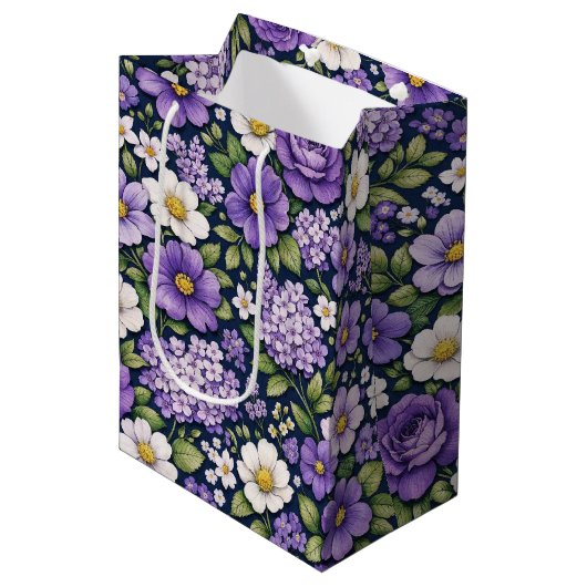 bloem lila medium cadeauzakje (Voorkant Gekanteld)