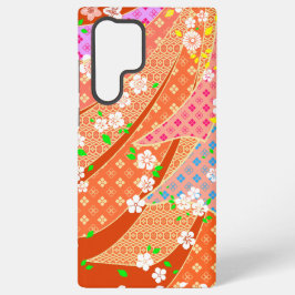 Bloem lint kimono patroon samsung galaxy hoesje