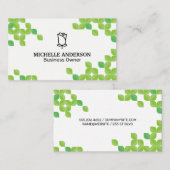 Bloem Logo | Groen lederen patroon Visitekaartje (Voorkant / Achterkant)
