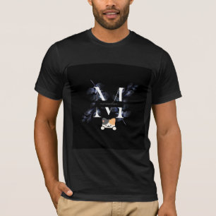 bloem logo & kat ontwerp t-shirt