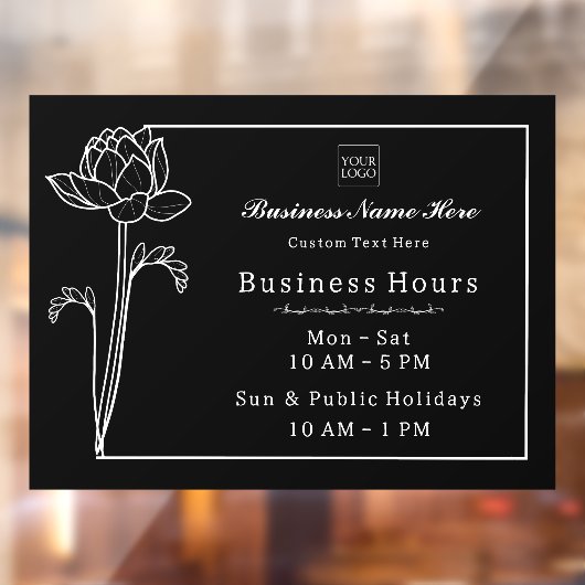 Bloem Lotus Eenvoudig Elegant Bedrijfs Openingstij Raamsticker (Vel 2)