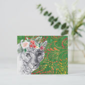 Bloem Luipaard Jungle Batik Briefkaart (Staand voorkant)