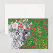 Bloem Luipaard Jungle Batik Briefkaart (Voorkant / Achterkant)
