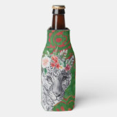 Bloem Luipaard Jungle Batik Flesjeskoeler (Fles Voorkant)