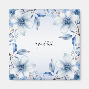 Bloem Magnet met Blauwe Bloemen