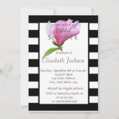 Bloem, Magnolia Black White Stripes Vrijgezellenfe Kaart (Voorkant)