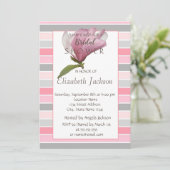 Bloem, Magnolia Stripes Vrijgezellenfeest Kaart (Staand voorkant)