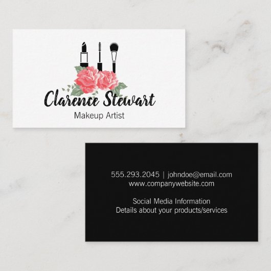 Bloem / Make-up Kit Visitekaartje (Voorkant / Achterkant)