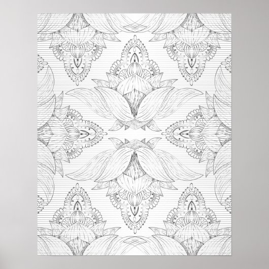 Bloem Mandala 3 Poster (Voorkant)