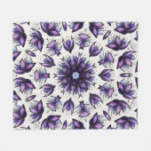 Bloem Mandala Abstract Kaleidoscopisch Patroon Fleece Deken (Voorkant (Horizontaal))
