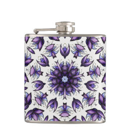 Bloem Mandala Abstract Kaleidoscopisch Patroon Heupfles