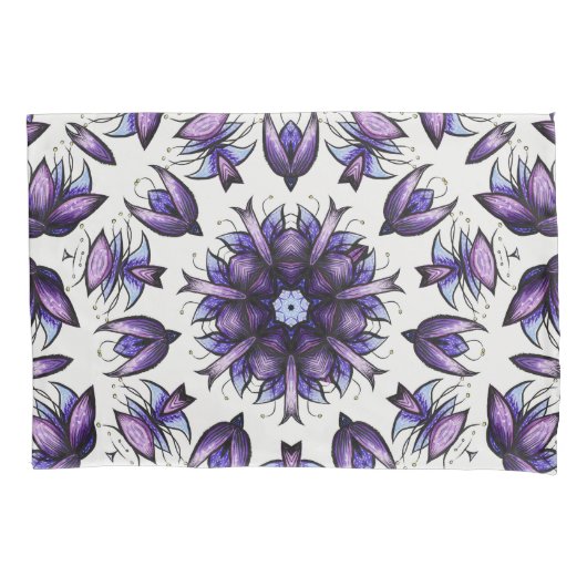 Bloem Mandala Abstract Kaleidoscopisch Patroon Kussensloop (Voorkant)