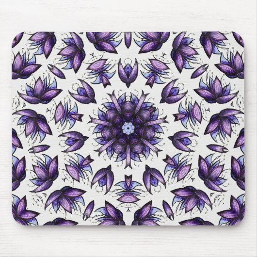 Bloem Mandala Abstract Kaleidoscopisch Patroon Muismat (Voorkant)