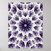 Bloem Mandala Abstract Kaleidoscopisch Patroon Poster (Voorkant)