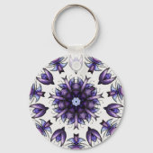 Bloem Mandala Abstract Kaleidoscopisch Patroon Sleutelhanger (Voorkant)