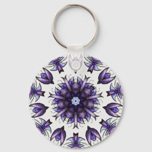Bloem Mandala Abstract Kaleidoscopisch Patroon Sleutelhanger