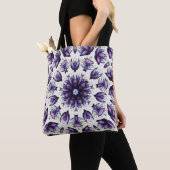 Bloem Mandala Abstract Kaleidoscopisch Patroon Tote Bag (Dichtbij)