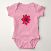 Bloem mandala Baby Jersey Bodysuit, Wit Romper (Voorkant)
