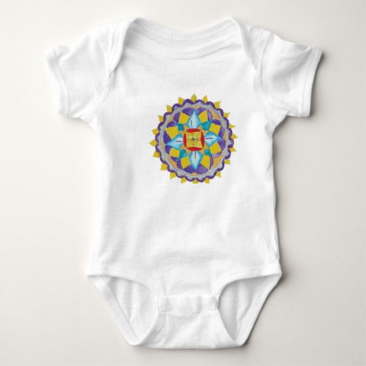 Bloem Mandala Baby Organic Creeper, Natural Romper (Voorkant)