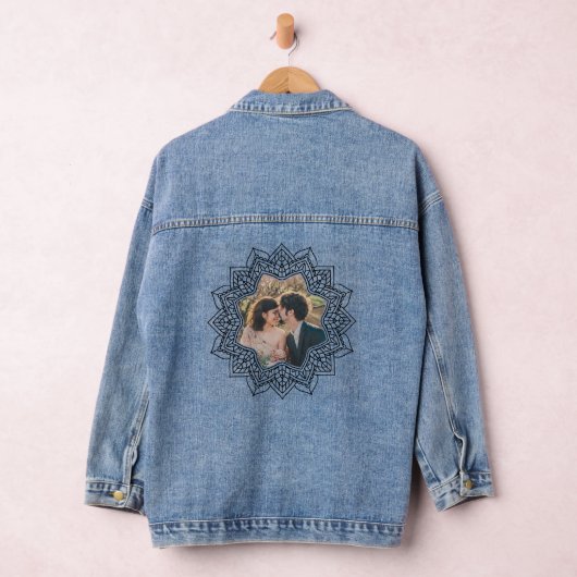 Bloem Mandala Bloemvormig Gemakkelijk Aangepaste F Denim Jacket (Hangar)
