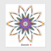 Bloem Mandala, delicaat en decoratief, Sticker (Vel)
