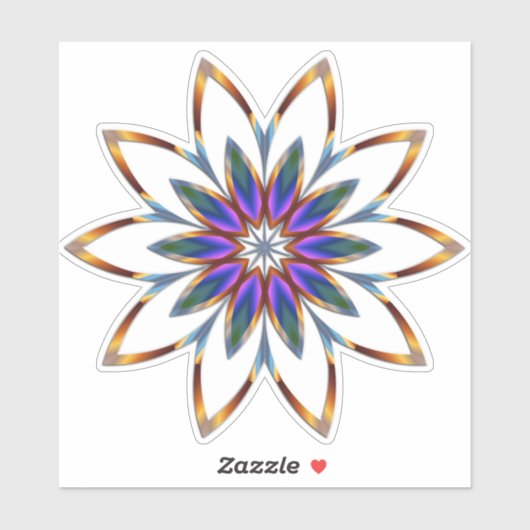Bloem Mandala, delicaat en decoratief, Sticker (Vel)