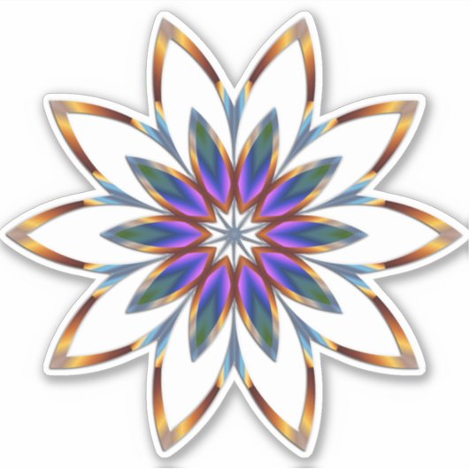 Bloem Mandala, delicaat en decoratief, Sticker (Voorkant)