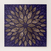 Bloem Mandala - Dot Art - Paars en goud Legpuzzel (Verticaal)