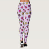 Bloem Mandala Garden Leggings Paarse achtergrond (Achterkant)