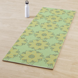 Bloem Mandala Groen en Geel Yogamat