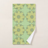 Bloem Mandala Groen & Geel   Bad Handdoek (Handdoek)