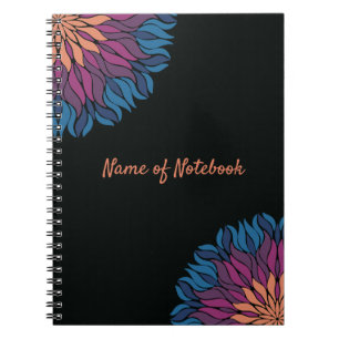 Bloem Mandala in blauw en mauve Notitieboek