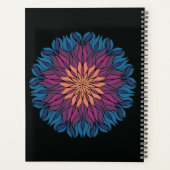 Bloem Mandala in blauw en mauve Planner (Achterkant)