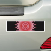 Bloem Mandala in roze Bumpersticker (Op auto)