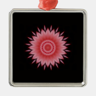 Bloem Mandala in roze Metalen Ornament