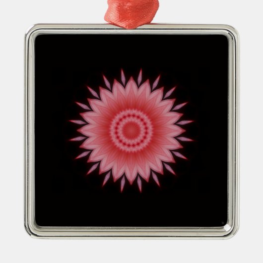 Bloem Mandala in roze Metalen Ornament (Voorkant)