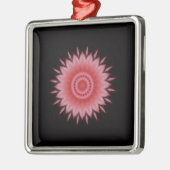 Bloem Mandala in roze Metalen Ornament (Links)