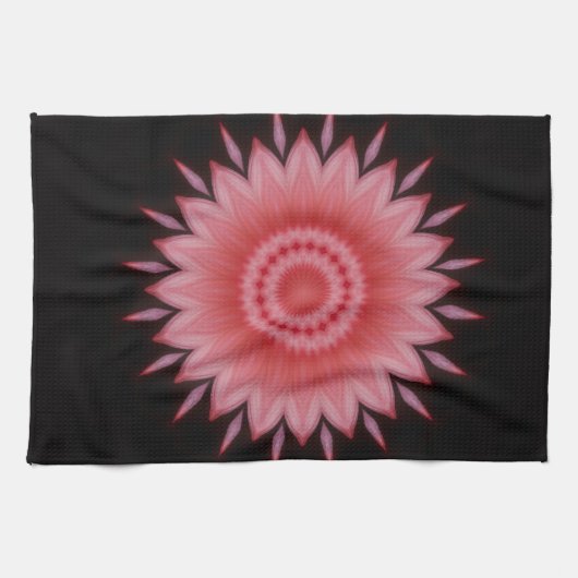 Bloem Mandala in roze Theedoek (Horizontaal)