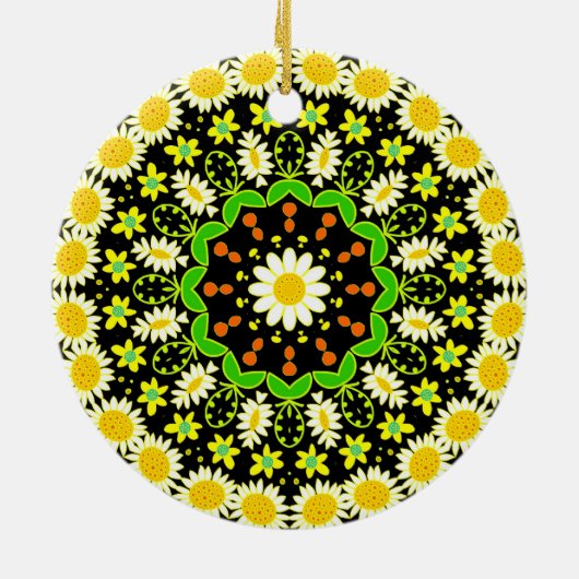Bloem Mandala Keramisch Ornament (Achterkant)