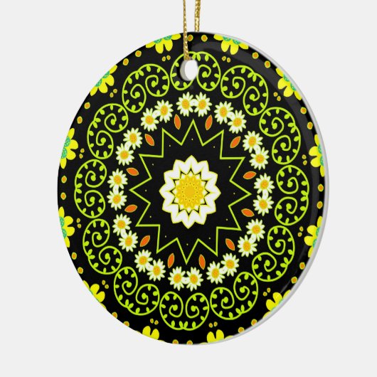 Bloem Mandala Keramisch Ornament (Links)